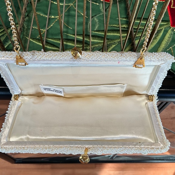 Vintage Something Old Handmade in Hong Kong Bridal Sequin Pearl Clutch B… - Picture 7 of 9